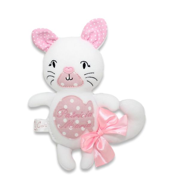 Jucarii personalizate bebelusi - Pisicuța albă, personalizată