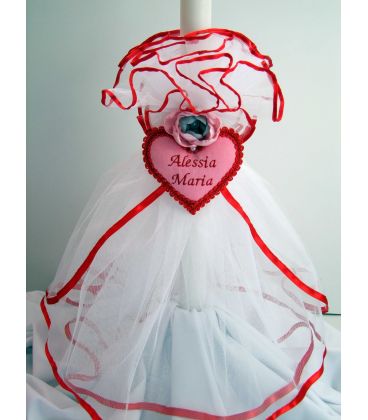 Lumanare botez personalizata inimioara rosie
