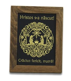 Tablou brodat Craciun cadou personalizat