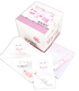 Set botez trusou si cutie pentru fetite norisor fericit