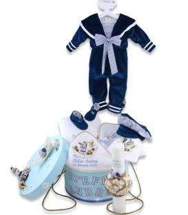 Set botez complet marinar pentru baieti 13 piese premium  - Trusouri  Botez Complete