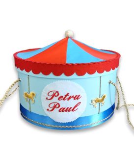 Set botez Carusel cutia rotunda inclusa