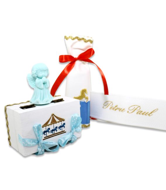 Set botez Carusel cutia rotunda inclusa