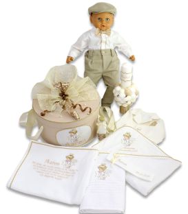 Trusou botez complet ingerasul Rafael personalizat auriu  - Trusouri  Botez Complete