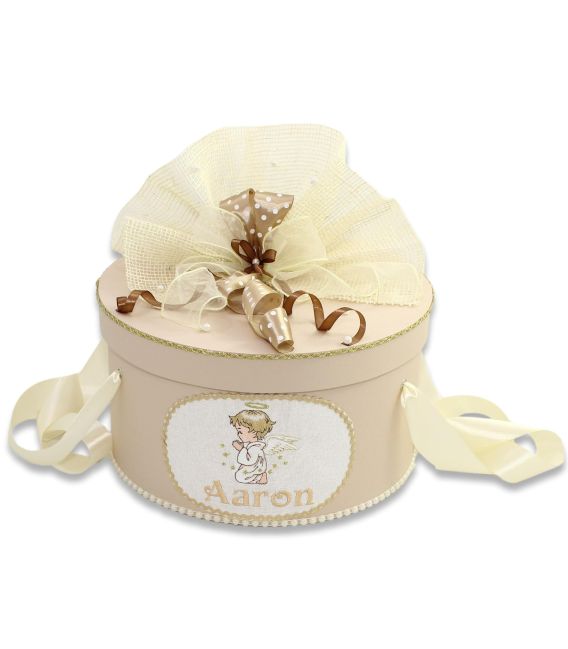 Trusou botez complet ingerasul Rafael personalizat auriu  - Trusouri  Botez Complete