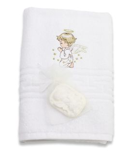 Trusou botez complet ingerasul Rafael personalizat auriu  - Trusouri  Botez Complete
