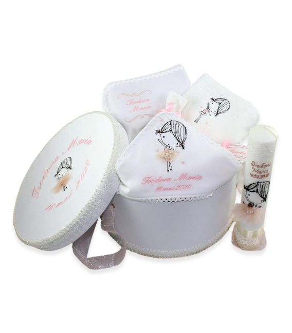 Set botez complet balerina pentru fetite personalizat  - Trusouri  Botez Complete