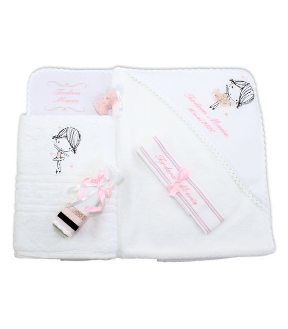 Set botez complet balerina pentru fetite personalizat  - Trusouri  Botez Complete