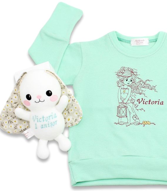 Set cadou aniversare 1 an personalizat pentru fetite