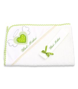 Set botez complet inimioara ingeras personalizat pentru baieti