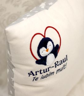 Set cadou personalizat 4 piese pentru baieti cu pinguin