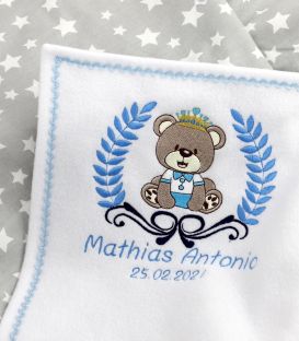 Set cadou personalizat cu ursulet pentru baieti 3 piese