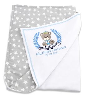 Set cadou personalizat cu ursulet pentru baieti 3 piese
