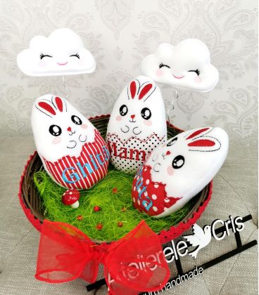 Decoratiuni de Paște coșulet personalizat pentru familie