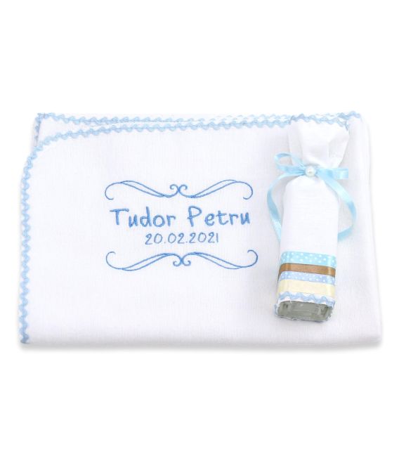 Set botez trusou ursulet cu zmeu personalizat pentru baieti