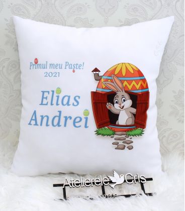 Pernuta cadou de Paste pentru bebelusi cu iepuras si mesaj