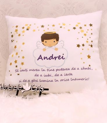 Pernute  personalizate bebelusi cu ingeras si mesaj