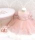 Set botez elegant cu trusou, lumanare, cutie, rochita cu dantela si papucei