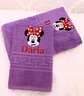 Prosop personalizat cu nume si Minnie Mouse