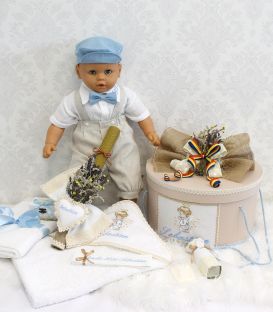 Trusou botez baieti de vara ingerasul Rafael cu tricolor set complet