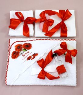 Trusou de botez personalizat maci 9 piese