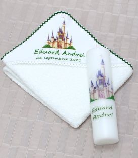 Trusou botez personalizat print verde smarald set complet