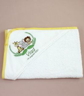 Trusou botez brodat personalizat animalute jungla set complet