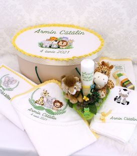 Trusou botez brodat personalizat Jungle Safari set complet
