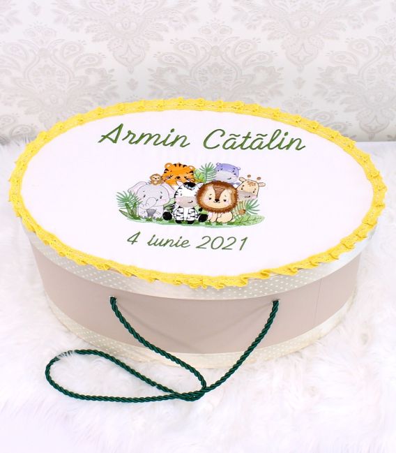 Trusou botez brodat personalizat Jungle Safari set complet
