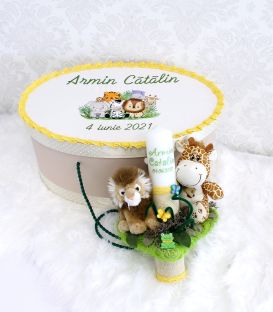 Trusou botez brodat personalizat Jungle Safari set complet