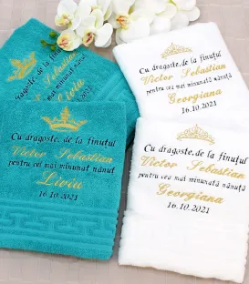 Set cadou nasi - 4 prosoape personalizate