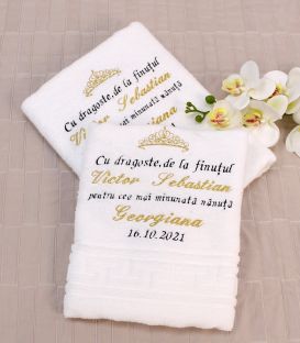 Prosoape personalizate pentru nasii de botez set 4 buc