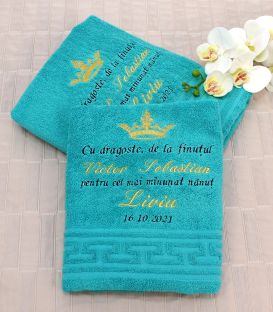 Prosoape personalizate pentru nasii de botez set 4 buc