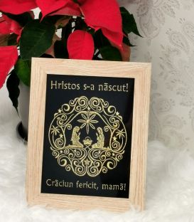 Tablou brodat Craciun cadou personalizat