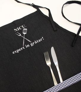 Sorţ barbati brodat cu ustensile pentru grill