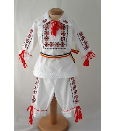 Costum botez traditional Stelute rosu Negru