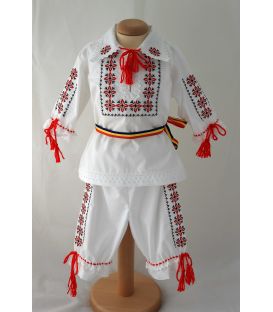Costum botez traditional Stelute rosu Negru