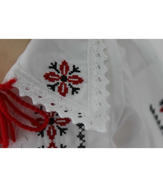Costum botez traditional Stelute rosu Negru