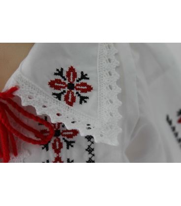 Costum botez traditional Stelute rosu Negru