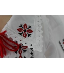 Costum botez traditional Stelute rosu Negru