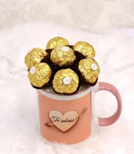 cana personalizata cu mesaj si ciocolata