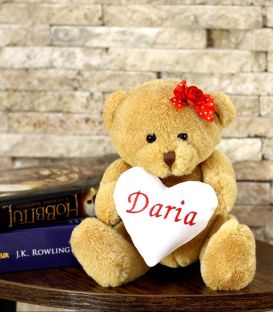 Jucarie personalzata ursulet cu inimioara
