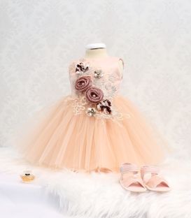 Rochita botez fetite cu dantela