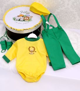 Trusou botez brodat personalizat Jungle Safari set complet