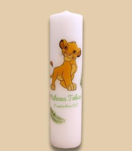 Trusou botez personalizat cu lumanare inclusa Simba