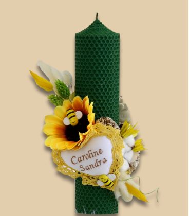 Lumanare botez personalizata ceara naturala