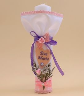 Lumanare botez personalizata inimioara Eva Maria