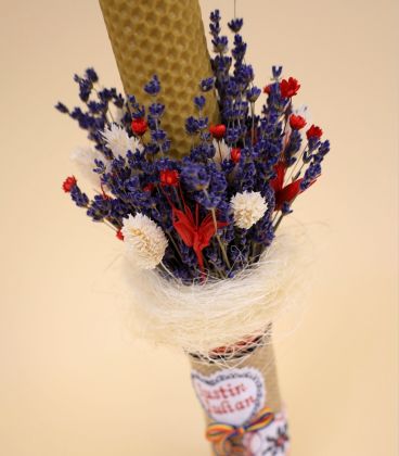 Lumanare botez ceara naturala detaliu