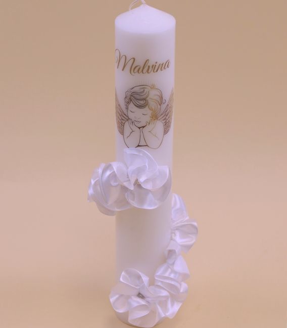 Lumanare botez fetite personalizata ingeras Malvina