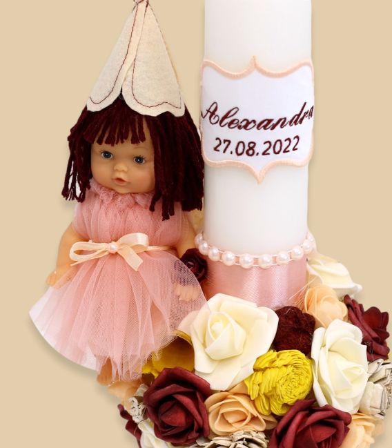 Lumanare botez fetite personalizata Degetica